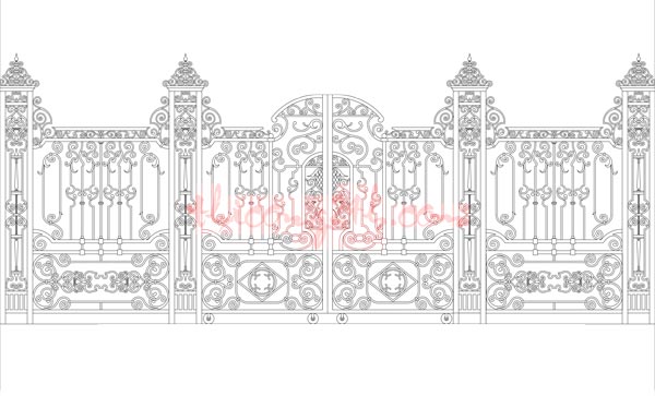 Bản vẽ cổng sắt file cad